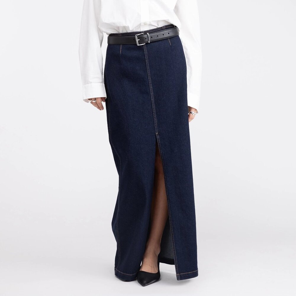 Oak and Fort Denim Column Maxi Skirt *NWT*